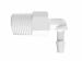Elbow 1/8 NPT x 1/8 Barb in White Nylon Elbow 1/8 NPT x 1/8 ID