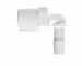 White Polypropylene Elbow 3/8 NPT x 5/16ID