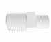 Conversion Nipple 1/4 NPT x 1/8 NPT in White Polypropylene