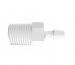 Adapter 1/4 NPT Thread x 3/16 Barb in White Polypropylene