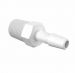 Adapter 1/4 BSPT Thread x 1/4 Barb in White Polypropylene