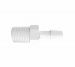Adapter 1/4 BSPT Thread x 1/4 Barb in White Polypropylene
