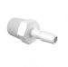 Adapter 3/8 NPT Thread x 1/4 Barb in White Polypropylene