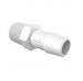 Adapter 3/8 BSPT Thread x 1/2 Barb in White Polypropylene