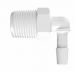 White Polypropylene Elbow 3/8 NPT x 1/4 ID