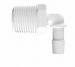 White Polypropylene Elbow 1/2 NPT x 3/8 ID