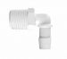 White Polypropylene Elbow 1/2 NPT x 1/2ID